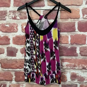 Aqua Top Womens Small Purple Multicolor Abstract Sleeveless Pullover Blouse - Picture 1 of 8