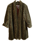 J. PERCY for Marvin Richards Faux Fur Swing Coat Women's XS Leopard  Mob Wives