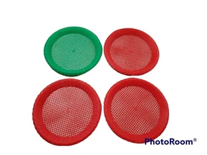 Vintage Plastic Woven Plate Holders Red Green Sturdy Lot of 4 - Picture 1 of 3