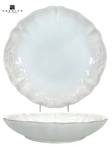Crate & Barrel VILLAGE WHITE 13" Large Pasta Serving 2.5Qt Bowl Olive Arenito - Picture 1 of 12