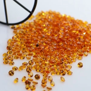 1-5mm Round Citrine Palmeira Nano Crystal Heat Resistant Artificial Lab Citrine - Picture 1 of 7