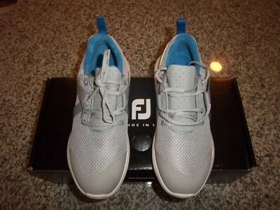 WOMENS GRAY/BLUE FOOTJOY SIZE 6M FLEX GOLF SHOES - NWOB - Image 1 of 4