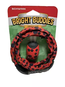 SCHWINN Bright Buddies Ladybug LED Light and Combination Bike Lock Set New - Picture 1 of 5