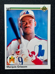 MARQUIS GRISSOM RC 1990 UPPER DECK 90 NO 9         37629