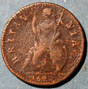 1672 Farthing Gran Bretaña Carlos II cobre KM#436.1 - Imagen 1 de 2