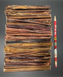 50 pcs 6 inch SOLID Beef Bully STICKS Chews Dog Treat FRESH Natural THIN - Picture 1 of 5