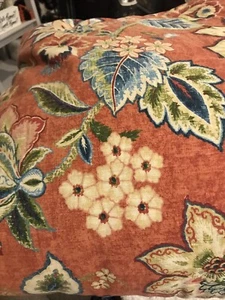 VTG 90s Waverly Comforter Burnt Orange Green Blue Gold 87x94 Floral Bed - Picture 1 of 3