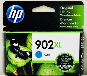 New Genuine HP 902XL Cyan In Retail Box Ink Cartridges OfficeJet Pro 6975 6968 - Picture 1 of 2