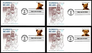 USA, SCOTT # 3653-3656, SET OF 4 ROBERT GRAEBNER FDC COVERS TEDDY BEAR YEAR 2002 - Picture 1 of 5