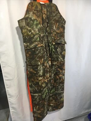 Walls Insulated Advantage Timber Blaze Orange Camo REVERSIBLE Bibs Mens XL Reg - Image 1 of 4
