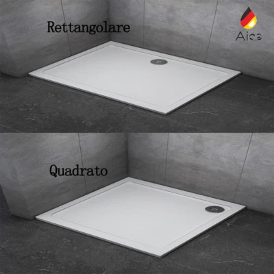 AICA ITALY AICA PIATTO DOCCIA RETTANGOLO/QUADRATO MARMO MINERALE RESINA MISTA BIANCO LUCIDO