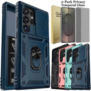 For Samsung Galaxy S25 Ultra/S25+ Ring Stand Case Cover Screen Protector Privacy - Picture 1 of 57