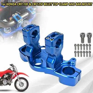 For HONDA CRF110F CRF125F 2019-2023 TOP CLAMP AND BAR MOUNT 1.5" Aluminum RED - Picture 1 of 10