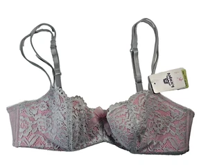 NEW b.tempt'd Bra 36B Sexy 953144 Balconette Stunning Gray Pink Lace Underwire - Picture 1 of 6