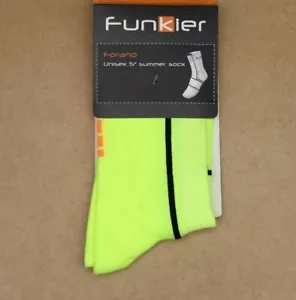 2 pack Funkier Forano cycling Socks N. yell, Blue, coral Sizes 10-13 and 6-9 - Picture 1 of 13