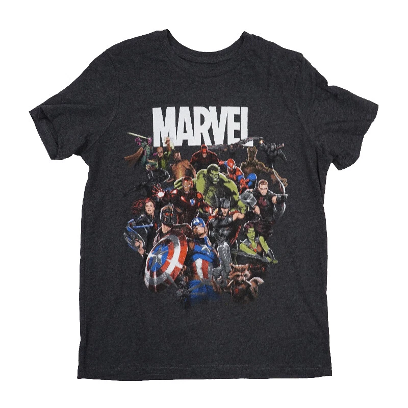 MARVEL SUPER HERO CHARACTERS BOYS YOUTH T SHIRT  - Image 1 of 1