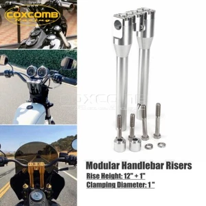 12" 13'' Handlebar Risers 1" Top Clamp Club Style Fit for Harley Dyna Sportster - Picture 1 of 9