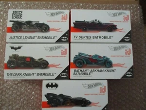 Hot Wheels Batmobile Set of 5 Uniquely Identifiable Vehicles 2019 Series One  - Picture 1 of 6