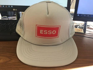 Vintage ESSO Grey Snap Back Baseball Trucker Cap - Picture 1 of 6