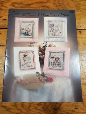 I LOVE CROSS STITCH WOMEN CHILDREN SAMPLER PATTERN FREE SHIPPING - Image 1 of 2