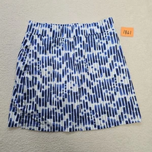 Falda corta Izod para mujer golf tenis patrón abstracto azul negro blanco talla M - Imagen 1 de 11
