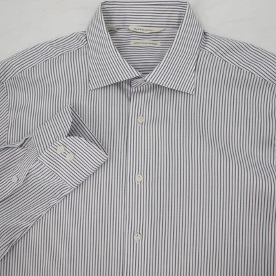 Camisa suitsupply Para Hombre 16.5 Pima Algodón Viajero Rayas A Medida Manga Larga Foto 1 de 4