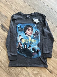 Harry Potter Cotton-On L/S Tee Kids 9/10 Gray Philosophers Stone Shirt NWT - Picture 1 of 7