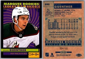 22-23 O-PEE-CHEE BLACK BORDER - DYLAN GUENTHER RC /100 #595 ARIZONA COYOTES - Bild 1 von 1