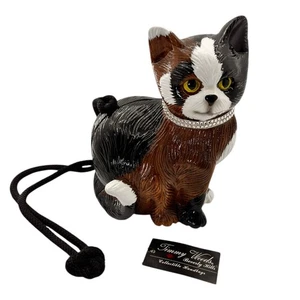 Vintage Timmy Woods Beverly Hills Damenhandtasche Katze schwarz neu mit Etikett Swarovski - Bild 1 von 10