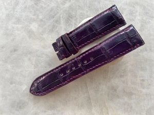 Uhrenarmband Armband 22 mm/20 mm lila Alligator Krokodildruck Leder - Bild 1 von 1