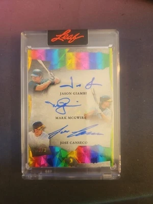 Hoja Spectacular Jason Giambi Mark McGwire José Canseco 2025 triple automático/3  Foto 1 de 4