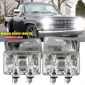 For Chevy C10 Pickup 1981-87 Ford Mustang 4"X6" LED Headlights High-Lo Beam 4PCS - Picture 1 of 16
