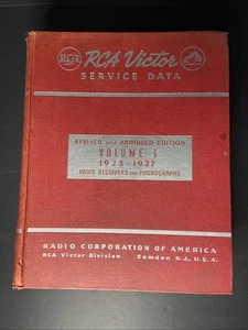 RCA VICTOR SERVICE DATA Vol 1 1923-1937 1944 Funkempfänger und Phonographen - Bild 1 von 9