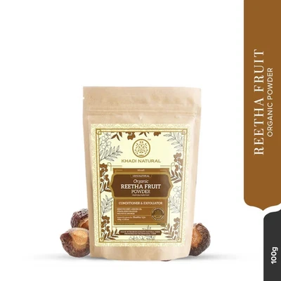 Acondicionador y exfoliante en polvo orgánico Khadi Natural Reetha Fruit (100 g) Foto 1 de 3
