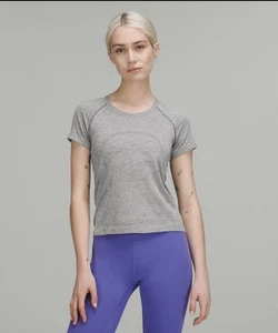 Lululemon Swiftly Tech Short Sleeve 2.0 Race T-shirt Slate/White Size 6 NWT - Picture 1 of 4