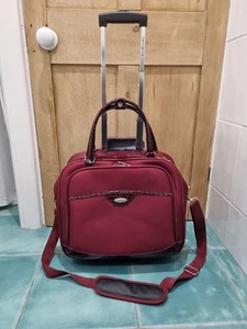 Sac fourre-tout à roulettes vintage Samsonite 1910 pour ordinateur portable week-end étui à bandoulière rouge 17" - Photo 1/14