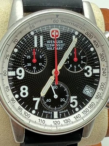 Wenger Swiss Military Chronograph 747XX/T 39mm Swiss, New Sapphire Band Battery - Picture 1 of 9