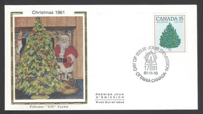 CANADA #902 FDC 1981 CHRISTMAS "CHRISTMAS TREE, 1981" COLORANO SILK CACHET - Image 1 of 2