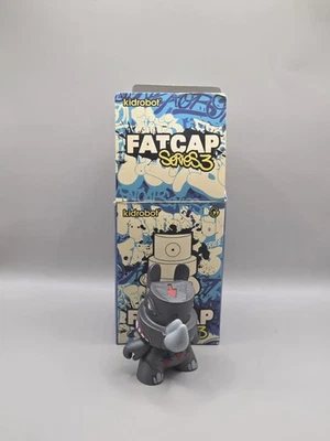 Kidrobot Fatcap Series 3 D. Ross Scribe Rhino Gray 2.5" Graffiti Art Toy fat cap - Image 1 of 4