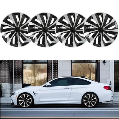 Cubiertas de rueda de 15" 4 piezas tapacubos completos a presión para llantas R15 y llantas de acero tapa de neumáticos ABS Foto 1 de 4