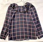 Miss Patina navy checked blouse, size S, great condition