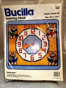 Bucilla Learning Clock 5867 plastic canvas kit Grannycore 10 x 12.5 NEW IN PKG - Picture 1 of 5