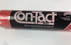 Vintage Contact Paper self-adhesive plastic 3 Yds x 18" Sealed Sold Red - Picture 1 of 12