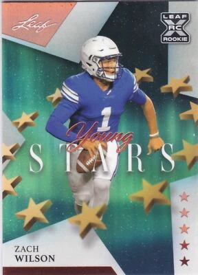 2021 Leaf Young Stars Base #35 Zach Wilson - BYU Jets Rookie XRC - Image 1 of 2