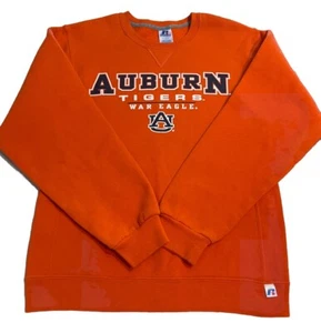 Vtg Auburn Tigers Crewneck Sweatshirt Russell Athletics Mens Small Orange - Picture 1 of 9