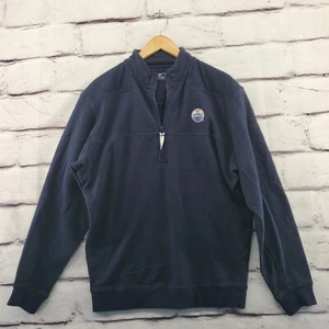 Edmonton Oilers Jacket Mens Large Half Zip Embroidered NHL Blue Vineyard Vines - Picture 1 of 10