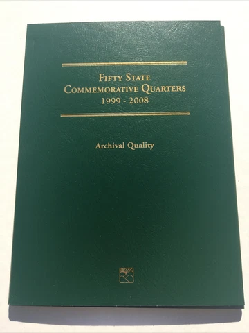 Fifty State Commemorative Quarters 1999-2008 Empty Coin Book, NO COINS BOOK ONLY Cover