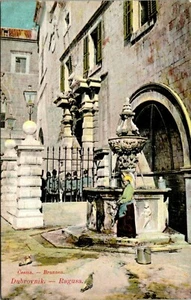 POSTAL ANTIGUA FUENTE DE CESMA DUBROVNIK RAGUSA CROACIA YUGOSLAVIA - Imagen 1 de 2