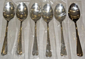 Set of 6 Farberware Brookfield Soup Spoons Flatware Stainless - NEW - Picture 1 of 2