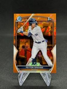 2023 Bowman Chrom Saphir Peyton Graham 1. Detroit Tigers Prospect orange/50 - Bild 1 von 3